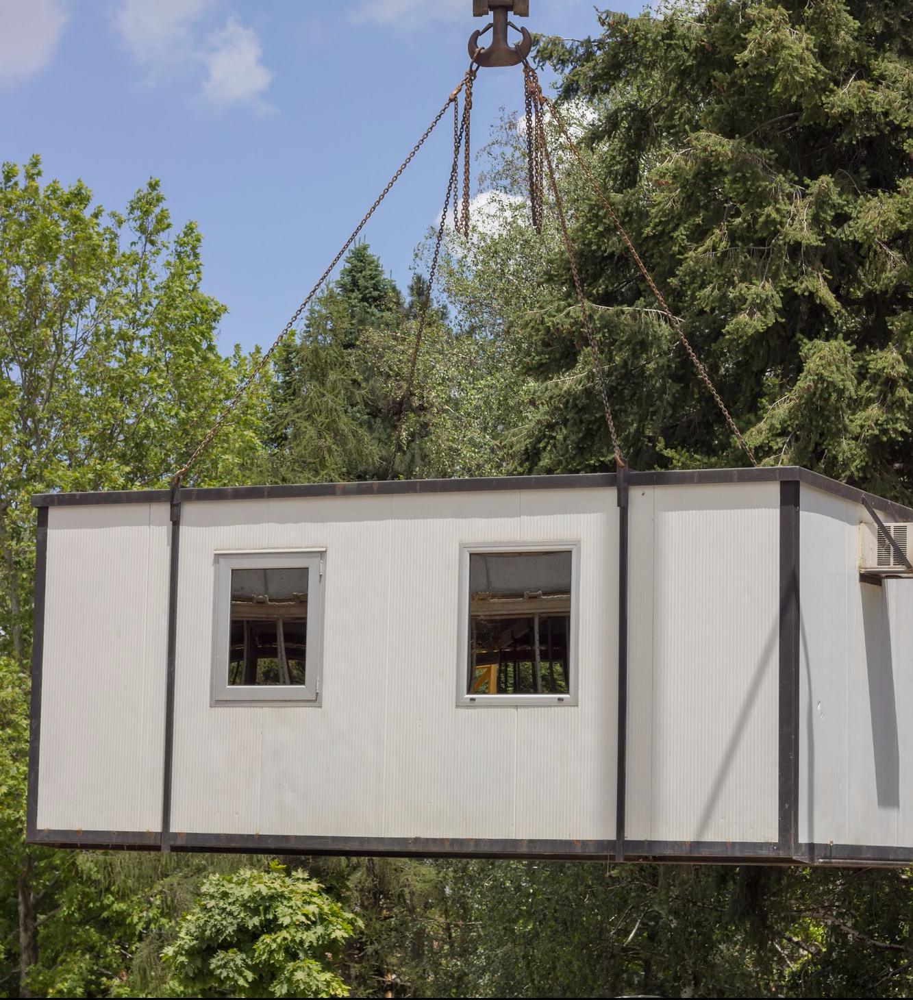 crane lifting and moving container house 2